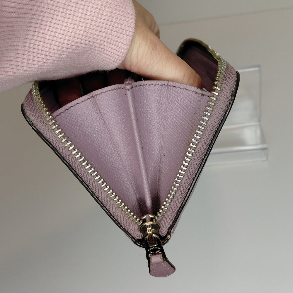 Coach Leather Purple Long Zip Around Wallet - Picture 8 of 13